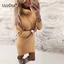 2021 Fashion Lady's Sweater Solid Turtleneck Sweater Long Casual Long Sleeve Pullove Dress Turtleneck Sueteres dress 2024 - buy cheap