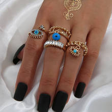 Boho Knuckle Rings Drop oil Flowers Geometric Rings Set For Women Fashion Multicolor Crystal Joint Ring Female Jewelry 2024 - buy cheap