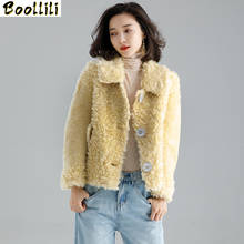 Boollili-abrigo de piel auténtica para mujer, chaqueta de lana de oveja, Parka corta, ropa de invierno, 2020, 100% 2024 - compra barato