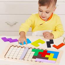 Quebra-cabeça 3d tangram de madeira, jogo tetris, brinquedo educacional para crianças, presente 2024 - compre barato