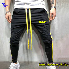 Custom LOGO Men Sport Running Pants with Zipper Leg Opening Gym Fitness Bodybuilding Sweatpants Quick Dry Jogging Trousers 2024 - buy cheap
