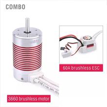 SUPERAR Série 3660 Motor Brushless Sensorless PASSATEMPO Platina À Prova D' Água + 60A ESC Para 1/10 RC Acessórios Do Carro Modelo 2024 - compre barato