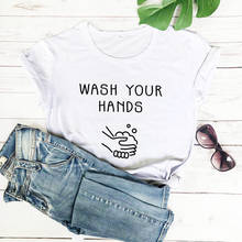 Camiseta de "Lávate tus manos", camisa de separación Social, camiseta divertida para mantenerse en casa, 2020 2024 - compra barato