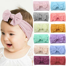 Brand Baby Accessories Newborn Toddler Baby Girls Head Wrap Big Bow Knot Headwear Turban Headband Hair Accessories 0-2Y 2024 - buy cheap