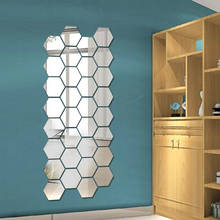 Зеркальная настенная 3D наклейка "сделай сам", многоцветные Стикеры, модная декоративная наклейка, украшение для ванной, спальни, дома 2024 - купить недорого