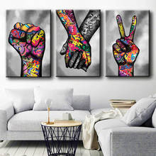 Pintura de lona colorida estilo grafite, pintura de arte para parede, pintura de parede, pintura de mão, para sala de estar, quadros 2024 - compre barato