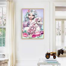 5D Diamond Painting Cartoon Horse Girl Diamond Embroidery Cross Stitch Kits Diamond Mosaic Diamond Embroidery Full   Home Decor 2024 - buy cheap