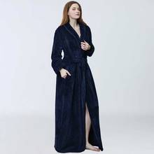 Roupão feminino grosso, robe de banho de flanela quente para casais, vestido de noite masculino plus size 2024 - compre barato