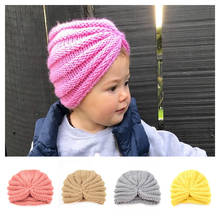 Chapéus de inverno para crianças tricotados em lã chapéu indiano para meninos meninas chapéu de cabeça envoltório fofo para manter o calor gorro infantil 2024 - compre barato