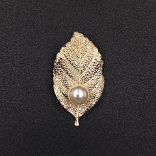 10 PCS 30*54mm Fashion Metal Alloy KC Gold Leaf Imitation Pearl Leaves Accessories For Jewelry Making 2024 - buy cheap