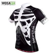 WOSAWE для мужчин скелет кости Велоспорт Джерси горная дорога велосипед спортивная одежда Ciclismo короткий рукав цикл одежда 2024 - купить недорого