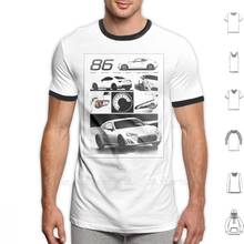 Zn6 Collage T Shirt Cotton DIY Print Drift 86 Zn6 Jdm Gt Specs Board Collage 2024 - buy cheap