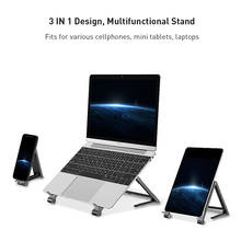 Liga de alumínio tablet suporte portátil suporte de mesa com suporte de telefone para 11 - 17 Polegada notebook 2024 - compre barato