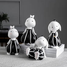 [HHT] Nordic Cartoon Cute Rabbit Desktop Small Ornaments Creative Home Decoration Bedroom Bedside Bookshelf Resin Crafts Gifts 2024 - buy cheap