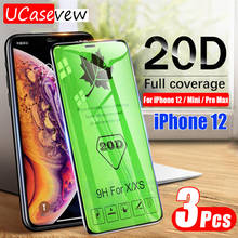 Protector de pantalla 20D Original de alta calidad para iPhone 12 Pro Max Mini, película protectora de cubierta completa 11 X XR Xs 9H, vidrio templado 2024 - compra barato