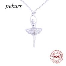 Pekurr 925 Sterling Silver Girls Ballerina Ballet Dancer Necklaces Pendants For Women Elegant Silver Chain Jewelry Gift 2024 - buy cheap