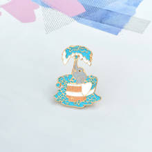 Broches y alfileres elefante broche de baño divertido lindo esmalte insignia de alfileres de metal para niñas regalo de niño 2024 - compra barato