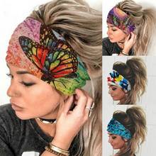 Print Hair Bands Women Headband Elastic Vintage Hair Bands Solid Color Girls Wide Hairband Headwrap Turban Hair Accessories 2024 - buy cheap