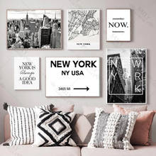 American Style New York City Map Canvas Paintings Building Photo Wall Art Pictures Posters and Prints for Living Room Home Decor 2024 - buy cheap