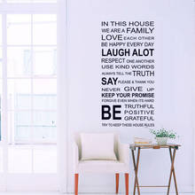 Df5206 inglês alfabeto adesivo de parede amor família regras removível decalque arte mural decoração da sua casa quarto adesivo de parede decoração para casa 2024 - compre barato