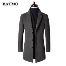 Batmo 2020 nova chegada inverno lã thicked trench coat masculino, casual lã jaquetas 2183 2024 - compre barato