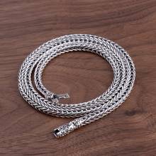 FNJ Wire-cable Necklace 925 Silver 4mm 55cm 60cm Fine Original S925 Silver Men Necklaces for Jewelry Making weave Rope 2024 - buy cheap