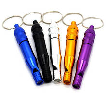 1pc Random Color Portable Alloy Aluminum Emergency Survival Whistle Keychain For Camping Hiking 2024 - buy cheap