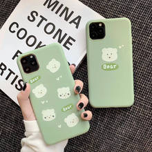 INS милый мультфильм, Корея зеленый медведь пара телефон чехол для iPhone 11 pro MAX Xs MAX Xr X 6 6s 7 8 plus Забавный Мягкий ТПУ задняя крышка 2024 - купить недорого