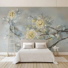 Custom Photo Wall Painting Plain Color Flowers Living Room Bedroom Backdrop Home Decor Waterproof Silk Cloth Wallpaper Murals 3D 2024 - buy cheap