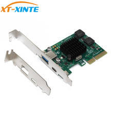 XT-XINTE PCI-E A USB3.1, tarjeta de expansión de doble puerto, Pcie 4x A USB 3,1, Adaptador tipo A para placa base de PC de escritorio 2024 - compra barato