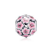 CKK prímula Rosa abalorio floral para mujer, Dijes, Pulsera, cuentas de Plata de Ley 925, Plata Original 925, regalo de joyería Kralen 2024 - compra barato