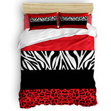 Juego de fundas de edredón con estampado de leopardo y cebra rojo, ropa de cama de lujo, decoración para el hogar, tamaño King Size 2024 - compra barato