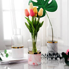 Скандинавские украшения для дома INS прозрачные стеклянные и керамические цветочные вазы Гидропонные растения высокие вазы для украшения свадьбы 2024 - купить недорого