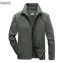Мужская однотонная куртка FGKKS, повседневная куртка в стиле милитари, брендовая одежда 2024 - купить недорого