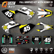 Adesivos queen x motor personalizados, kit de decalques com gráficos equipe para husqvarna decalque 2016-18 tc fc tx fx fs 2005-19 te fe 125-450cc 04 2024 - compre barato