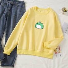 Autumn Winter Cute Frog Hoodie Oversized Cotton Sweatshirt Women Men Harajuku Warm Hooded Pullover Womens Korean Style Hoodies 2024 - buy cheap