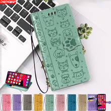 Leather Flip Case For iPhone SE 2020 11 Pro X XR XS Max 7 8 6 6S Plus Funny Pet Footprint Wallet Cover For iPhone 11 Phone Cases 2024 - купить недорого