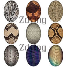 Zdying 10pcs Fashion Animal Snake Leather Pattern Oval Glass Cabochons Beads Dome DIY Jewelry Making Findings 2024 - buy cheap