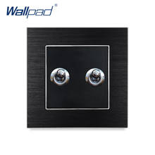 2 Gang Toggle Light Switch Wallpad EU UK Luxury 2 Toggle Buttons Light Power Supply Switch Satin Metal Panel 2024 - buy cheap