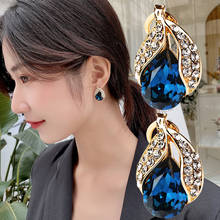 Vintage Flower Rhinestone Stud Earrings For Women S925 Silver Needle Classic Water Crystal Earring Fashion New Jewelry 2024 - buy cheap