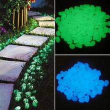 100/50pcs Garden Pebbles Glow Stones Rocks Glow in the Dark Home Decorative For Pebbles Outdoor Fish Tank Decor Luminous Stones 2024 - buy cheap