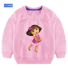 Girls Sweatshirts princess cute 2020 Kids hoodieds Pure Cotton Clothes Long Sleeves clothing toddler baby top White Sweatshirts 2024 - buy cheap