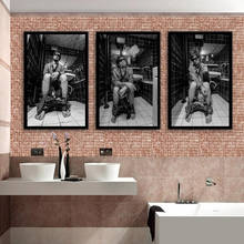 Modular Canvas Man HD Prints Pictures Wall Art Black and White Painting Character Home Decor Toilet Poster For Living Room Frame 2024 - buy cheap