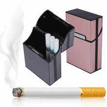 Estuche de almacenamiento de cigarrillos para hombre, contenedor de aleación de aluminio, caja de bolsillo para guardar tabaco, regalos, 20 unidades 2024 - compra barato