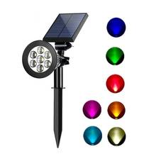 7 led solar lâmpada do gramado spotlight controle de luz à prova dwaterproof água inserir piso jardim luz ao ar livre ajustável lâmpada paisagem jardim 2024 - compre barato