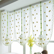 Flowers Embroidery Pattern Curtain Tulle Organza Blinds Curtains Kitchen Bedroom Living Room Window Decorative 2024 - buy cheap