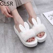 2021 beach slippers lady bunny ears 0 non-slip sandal summer ladies flat outside trifle sole sandals slippers 2024 - buy cheap