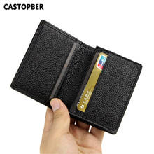 Hot Men Credit Card Holders Business ID Cow Genuine Leather Black Mens Card Case Womens Coin Purse Small Designer Travel Wallet 2024 - buy cheap