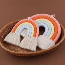 Macrame Handmade Rainbow Wall Hanging Home Decoration Bohemian Woven Cotton Tapestry Handicraft Gift Drop Shipping 2024 - buy cheap