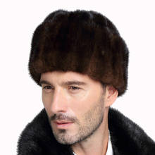 2020 new  men mink fur hat New Fashion Men's Artificial Mink Fur Winter Warm Hat / Cap Flat frosted Hat 2024 - buy cheap